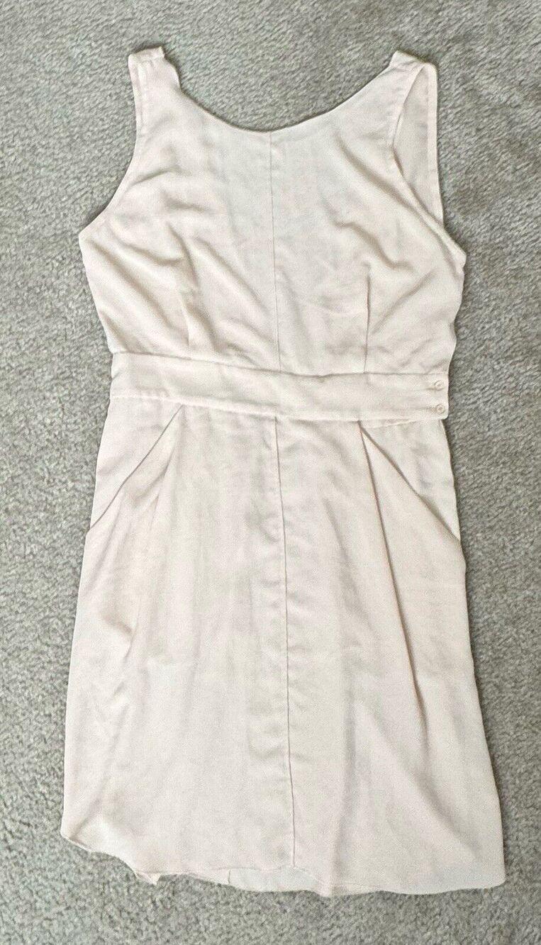Aritzia Wilfred Sabine Cream V Neck Faux-Wrap Dress with Pockets Size 8